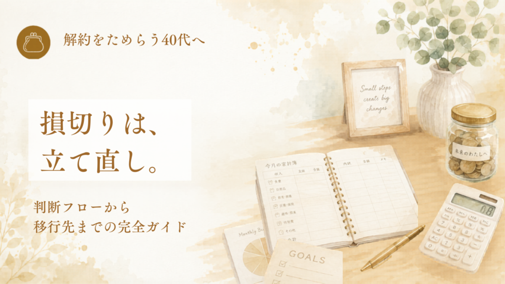 貯蓄型保険からNISA移行ガイドのアイキャッチ。損切りは、立て直し。判断フローから移行先までの完全ガイド