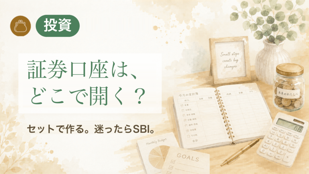 証券口座は、どこで開く？ セットで作る。迷ったらSBI。