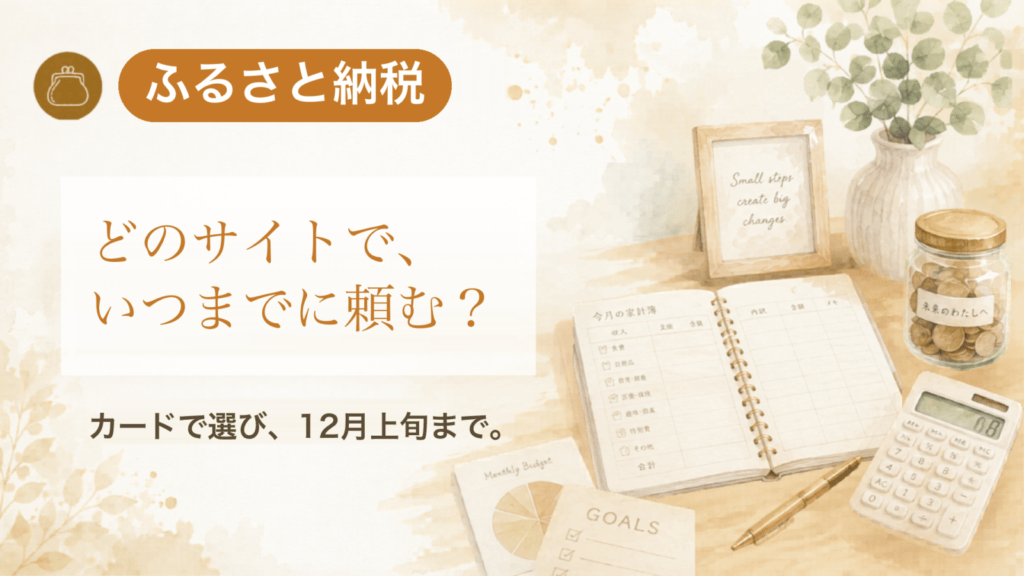 どのサイトで、いつまでに頼む？ カードで選び、12月上旬まで。